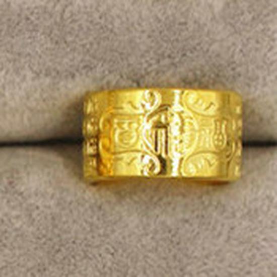 Вьетнамское латунное позолоченное мужское регулируемое кольцо с мантрой из шести слогов: Украшения, вдохновленные европейскими монетами