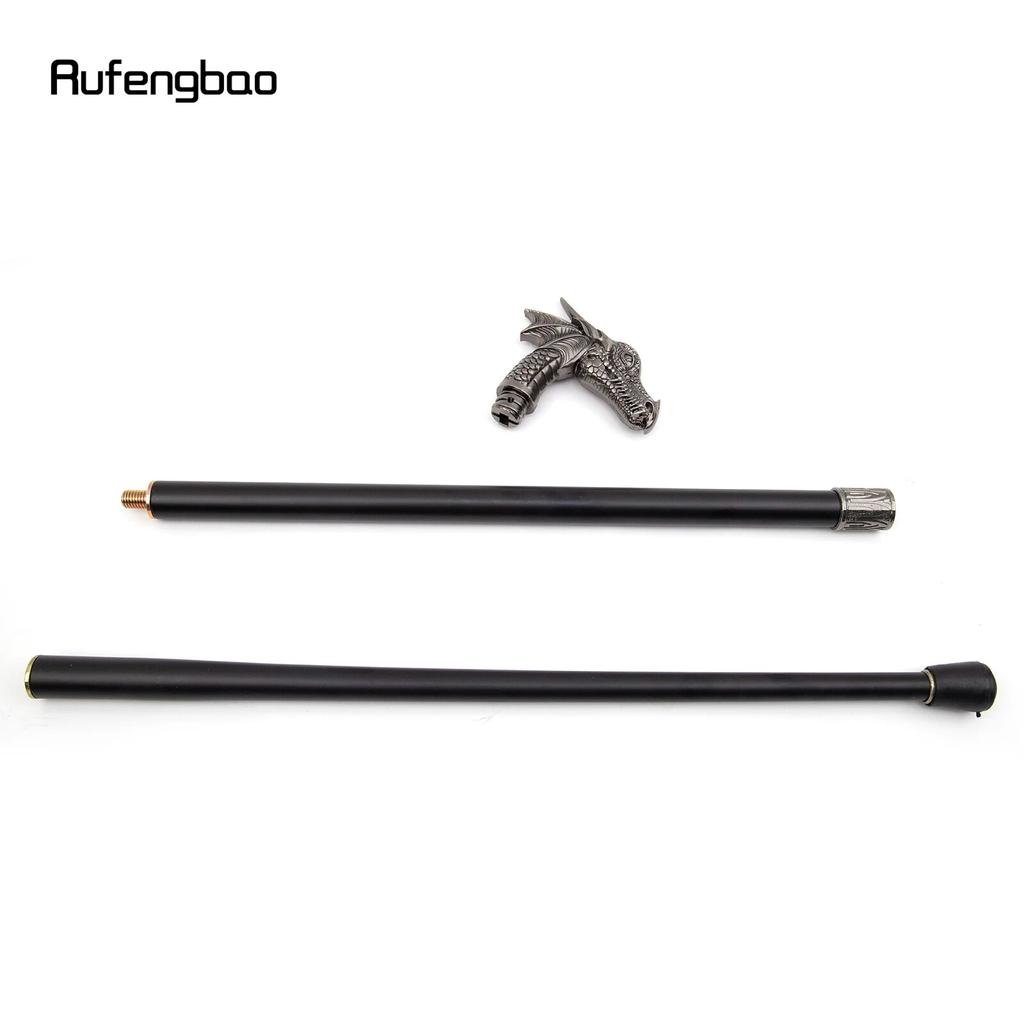 Silver Dragon Head Fashion Walking Stick Decorative Stick Cospaly Vintage Party Fashionable Walking Cane Crosier 93cm