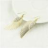 Gift Simple Long Crystal Rhinestones Women Jewelry Elegant Angel Wings Dangle Earrings Drop