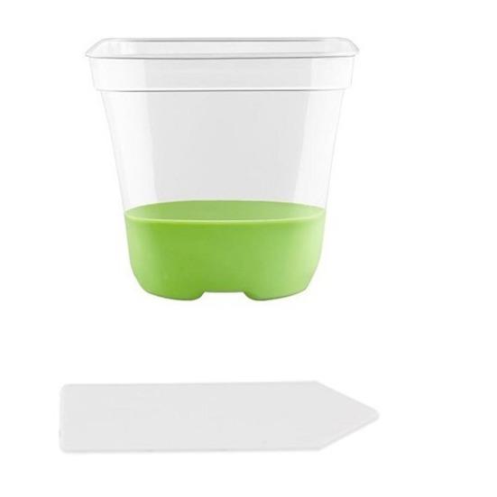 6/12 шт. силиконовый детский горшок, прозрачные квадратные горшки для растений с дренажными отверстиями, легкая пересадка, пластиковый многоразовый цветочный горшок для здорового роста корней