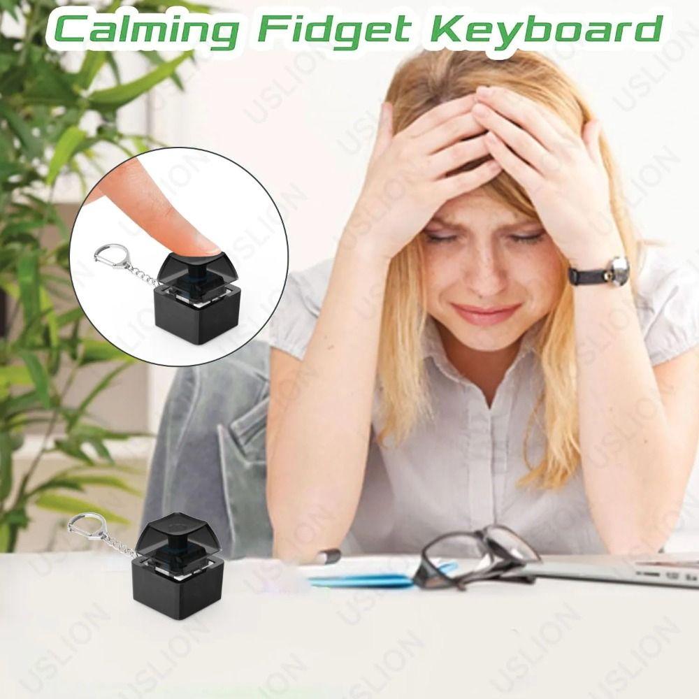 Keys Button Finger Keyboard Caps DIY Keyboard Clicker Toy New Fidget Keychain