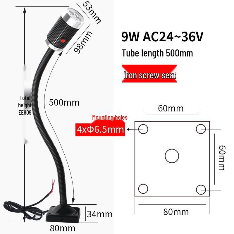Девять Магнитных Светильников для Станков на Гусиной Шее - 3Вт/6Вт/9Вт, 24В/220В, Мощное Магнитное Основание, Длинный Кронштейн