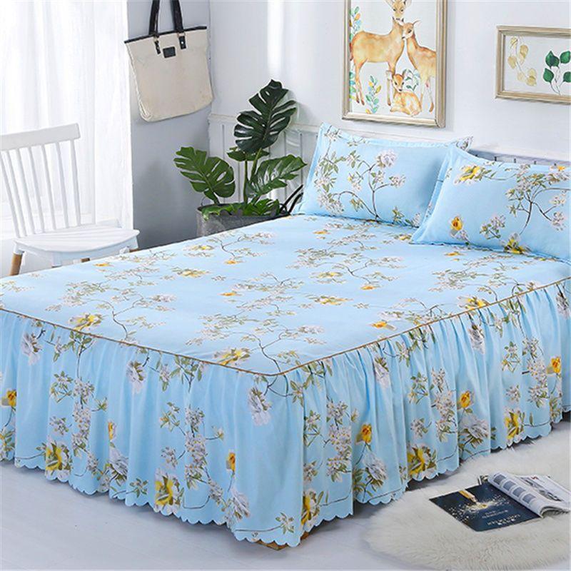 Bedroom Household Single-piece Sanding Bed Skirt Solid Color Skin-friendly Bedspread Bed Cover Bedroom Student Dormitory Sheets