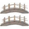 2Pcs Miniature Wooden Arch Bridge for Fairy Garden Accessories, Diy Mini House Decor, Compact 4.13 X 1.57 X 1.57 Inch Garden Ornament