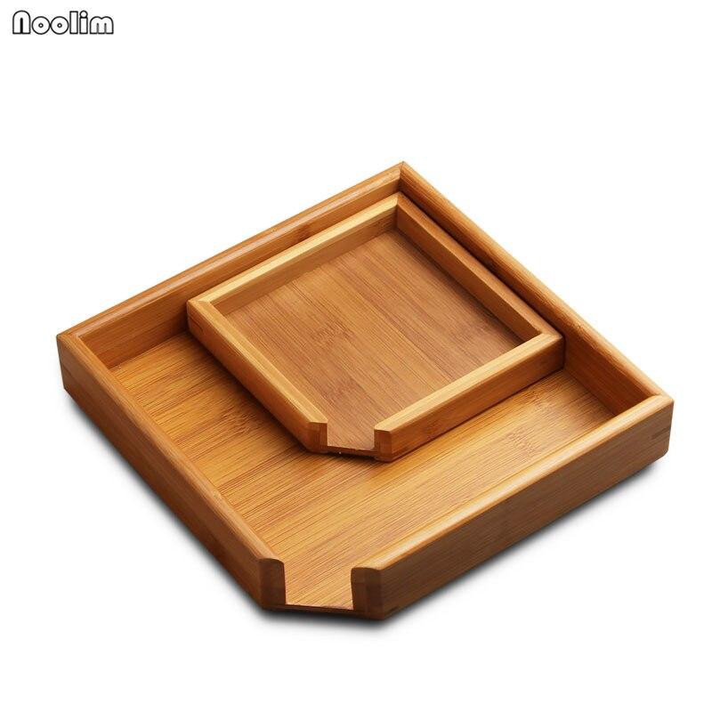 Rectangular Bamboo Tea Tray Puer Teacup Saucer Storage Holder Container Teahouse Gadgets