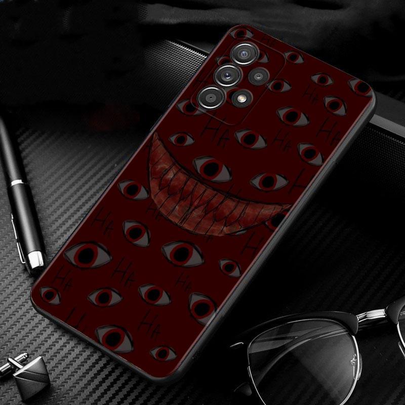 Смайлик со страшным лицом и глазами для Samsung Galaxy A13 A22 A12 A32 A71 A11 A21S A33 A52 A72 A51 A50 A70 A31 M31 A10 A20 A30 A80