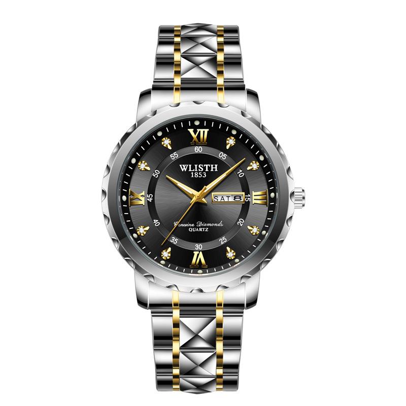 Топ Новые Водонепроницаемые Мужские Часы Двойной Календарь Кварцевые Наручные Часы