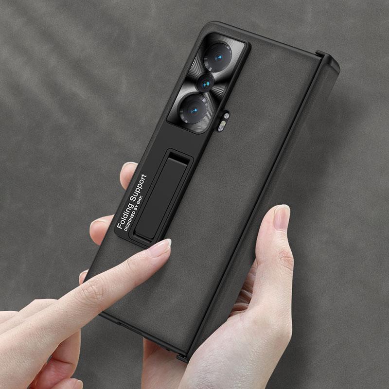 Роскошный кожаный чехол для Honor Magic V2, чехол с магнитным шарниром, матовая кожа с держателем для стеклянной пленки, твердый чехол для Honor Magic VS