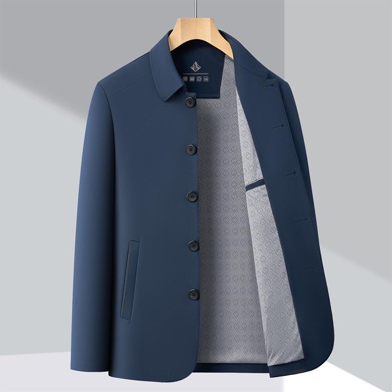 2026 Men's Business Casual Lapel Jacket: Versatile Spring/Autumn Wear for Middle-aged Styles