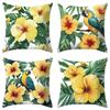 Tropical plant parrot pattern digital printing pillow cover Short plush Suitable living rooms bedrooms sofas throw cushion cover