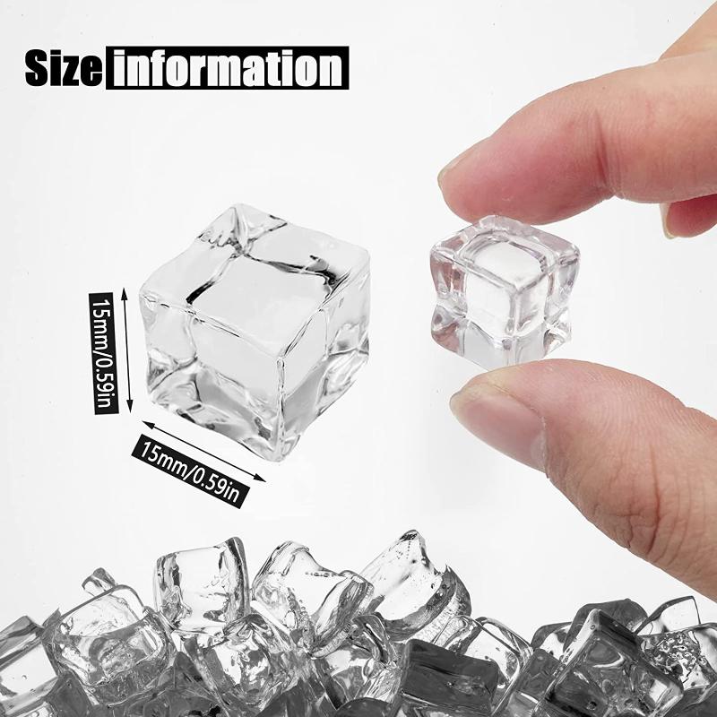 Fake Ice, Clear Fake Ice Cubes Acrylic, Acrylic Decorative Ice Cubes for Photography Accessories Props Decoration Vase Fillers