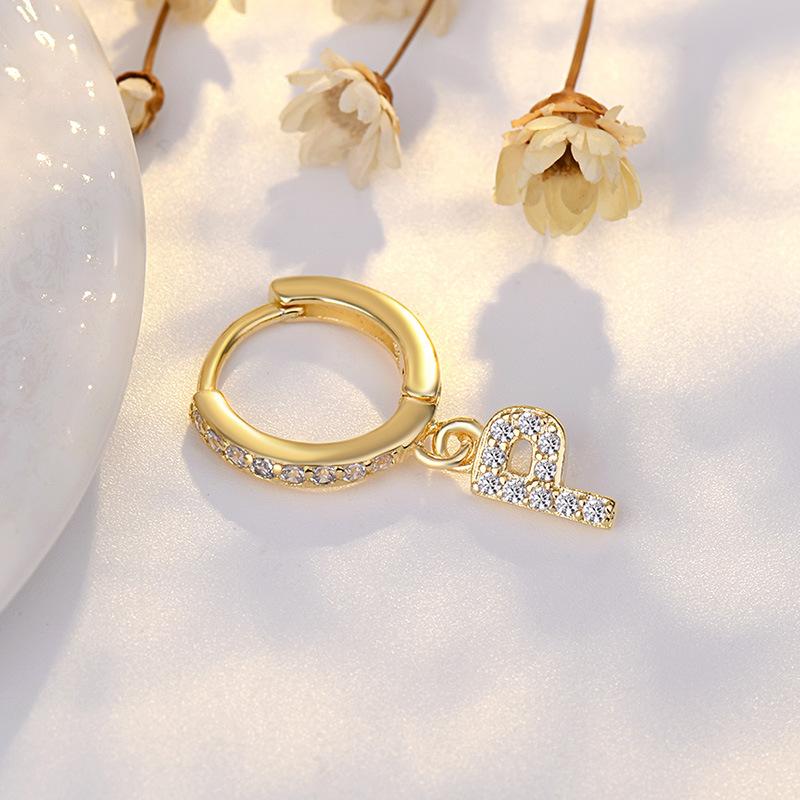 Высококачественные серьги S26 с английскими буквами, серьги с микровставками, модные серьги с пряжкой из бриллиантов