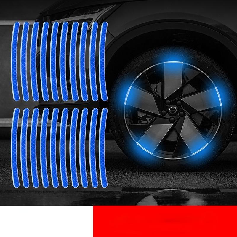 НОВЫЕ 20 шт. светоотражающие наклейки на ступицу автомобиля, автомобильные аксессуары, декоративные полоски, общие для использования на шинах велосипедов, автомобилей и мотоциклов