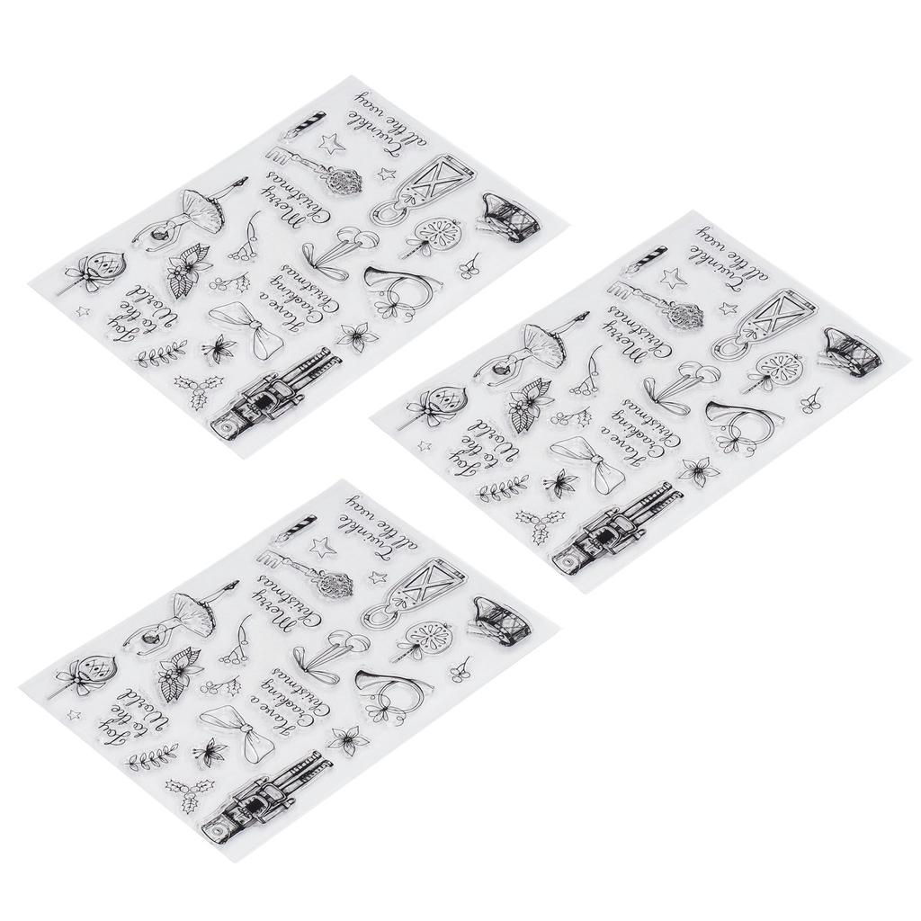 3 шт. прозрачных штампов с рождественским тематическим узором, прозрачные штампы для скрапбукинга для тиснения автомобиля