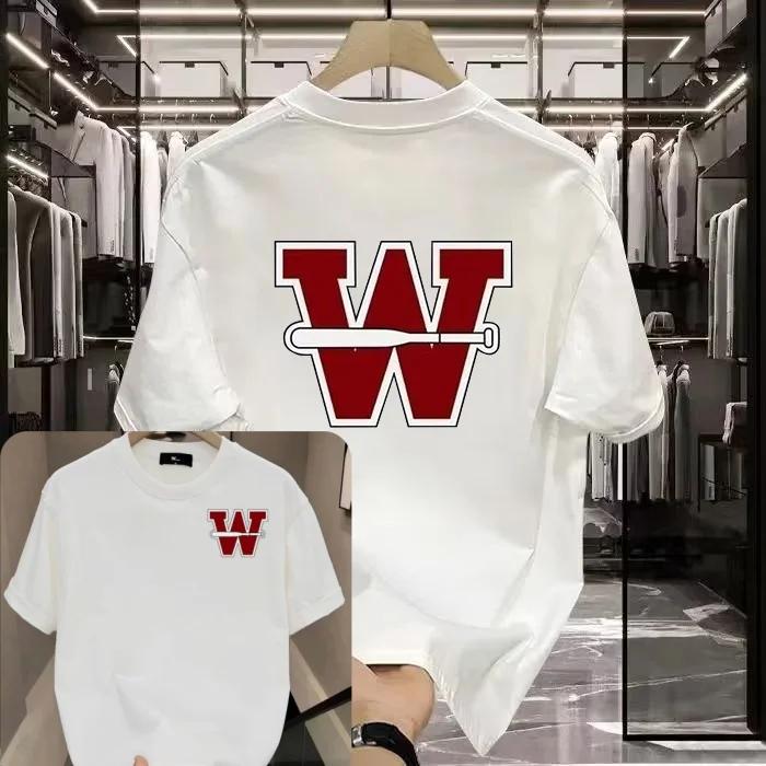 Summer fashion top: Loose neutral pure cotton American T-shirt daily wear for couples short-sleeved men pure cotton 2025