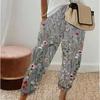 Fashion Cotton Linen Loose Casual Pants Women Plus Size Pocket Elastic Waist Wide Leg Pants Woman Solid Vintage Simple Office Ladies Trousers 24539