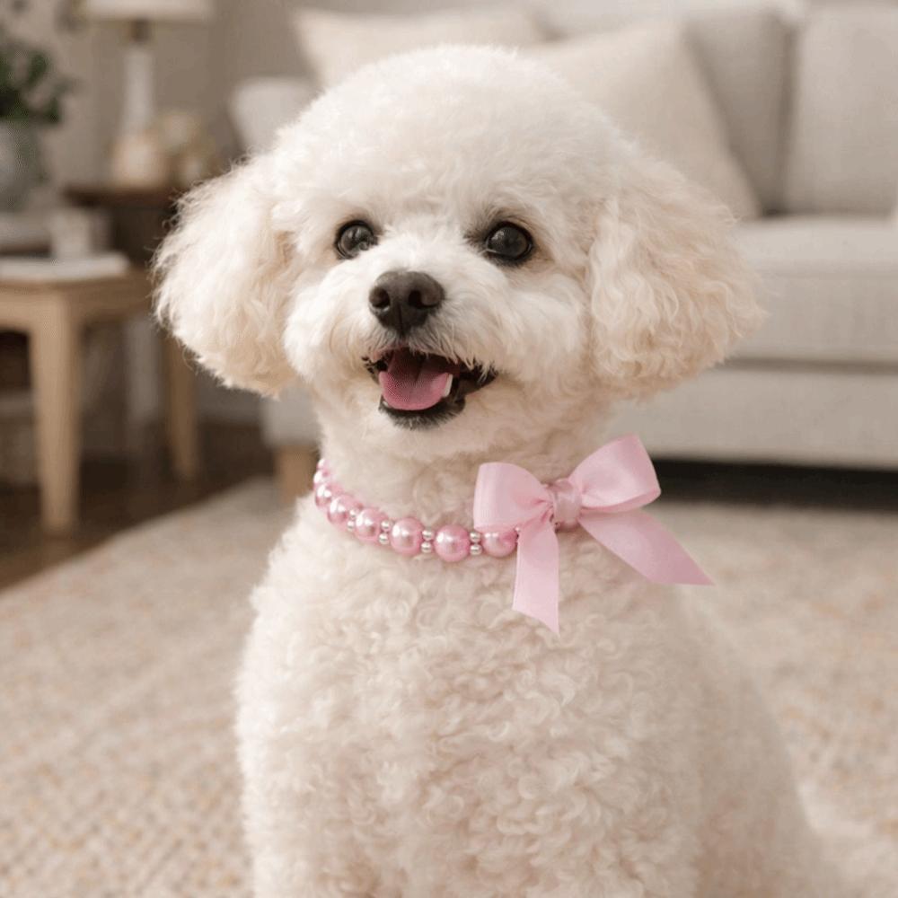 Bling Pet Pearl Necklace Adjustable Pet Puppy Jewelry Fashionable Cat Princess Collars  Pet Show