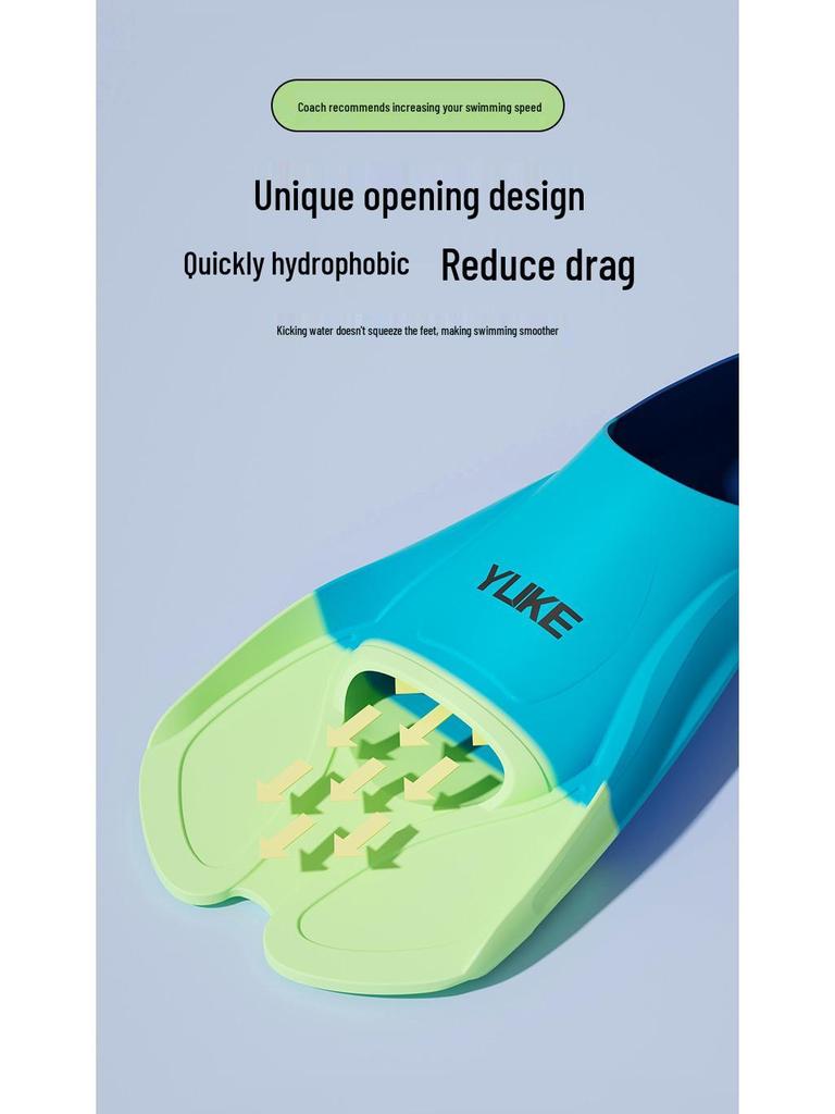 Professional Silicone Short Fins for Adult & Children Snorkeling, Freestyle & Diving Training