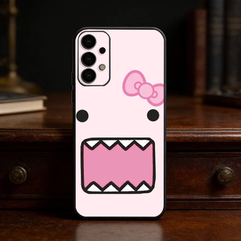 Милый Чехол для Телефона Domo-kun Чехол для Телефона Для Samsung S25,24,23,22,30,21,10,9,Ultra,Plus,Lite Мягкий Черный Чехол