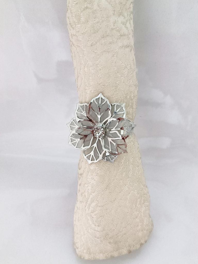 Изысканные медные кольца для салфеток с цветком из стразов для отелей и мероприятий