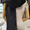 Shirring Full Skin Mink Muffler Black E20F1FF102