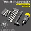 Набор бит для отвертки с плоским шлицем 50/100 мм 2,0-6,0 мм, магнитный наконечник, шлицевая отвертка, сверло с шестигранным хвостовиком 1/4 дюйма, ручные/электрические инструменты