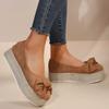 Chunky Platform Sneakers Women Autumn Fashion Bowknot Thick Bottom Loafers Shoes for Woman Non-Slip Flat Heel Espadrilles Shoe