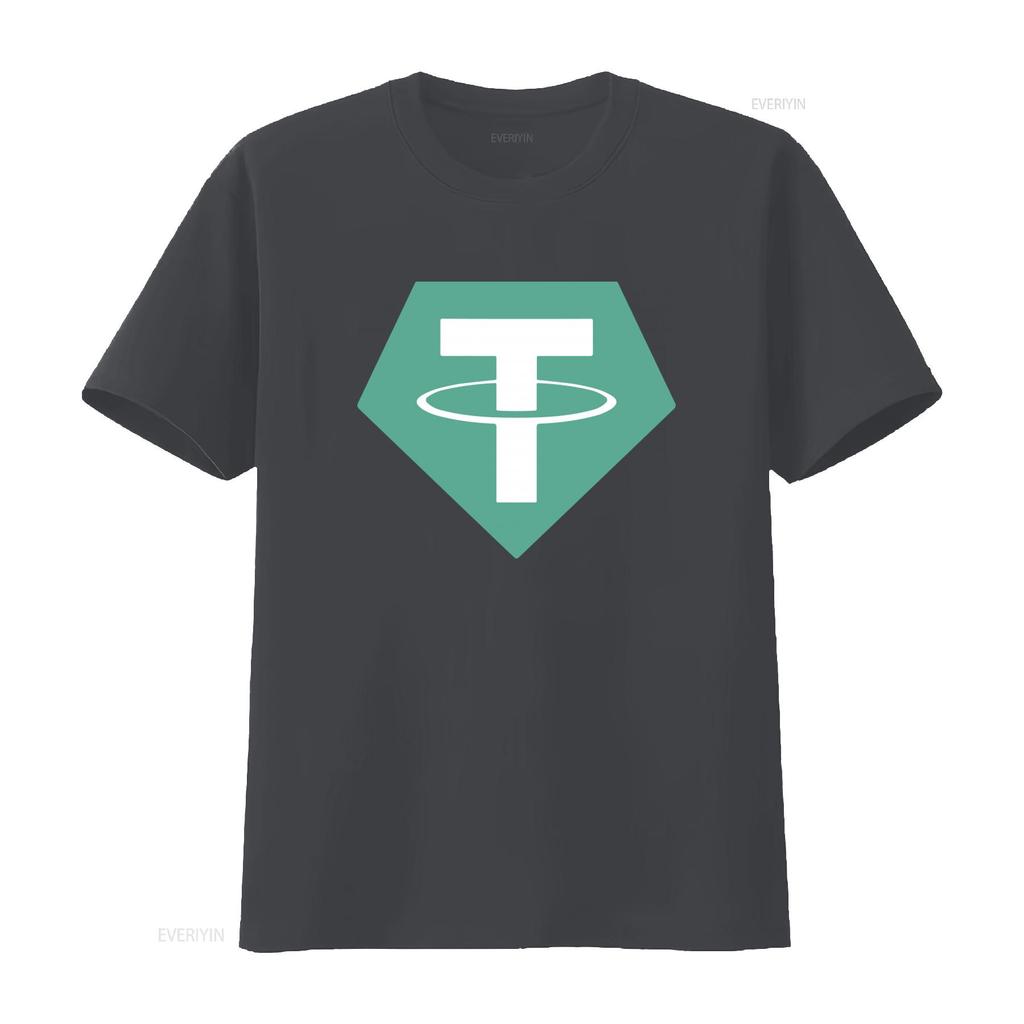 Usdt Tether Small Logo Cryptocurrency Bitcoin Crypto Coin Softstyle T Shirt vintage Washed Stretched streetwear