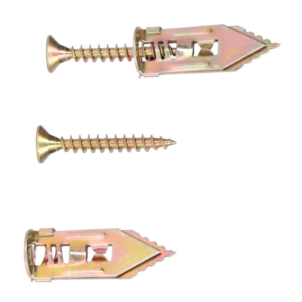 40pcs Upgraded Drywall Anchors Zinc Plated Steel Screw Anchor Metal Anchors Wall Hanging