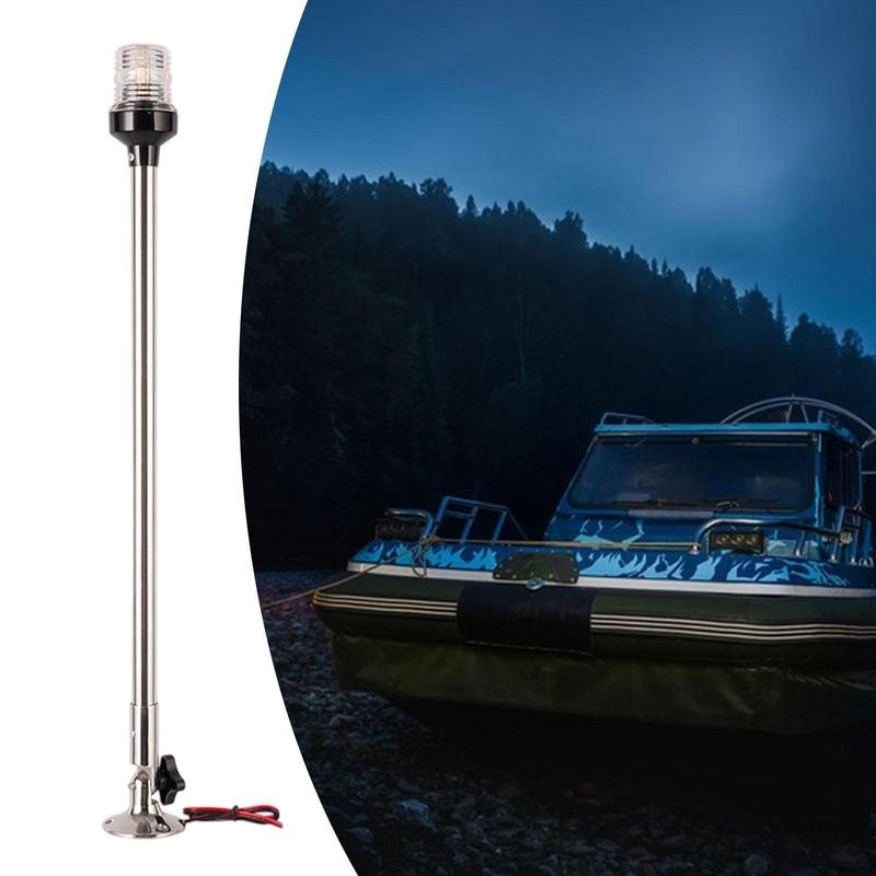 Navigation Light All Round 360 Degree Visibility 12-24V Boat Pole Light Marine Accessories for Jon Boat Pontoon Small Boats