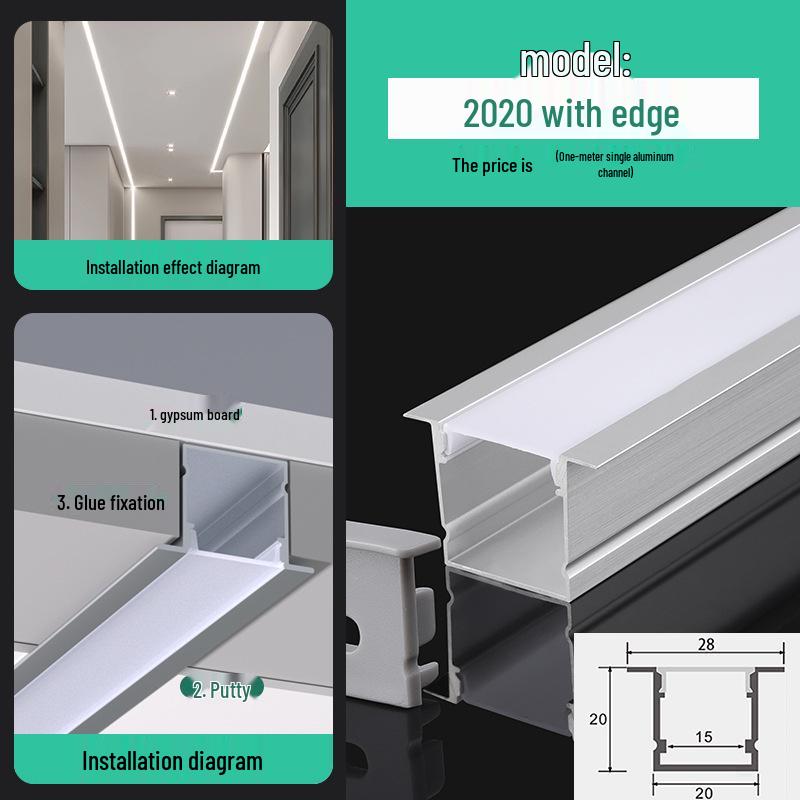 Seamless Linear Recessed LED Light Channel - Aluminum Strip Slot Design