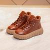 Зимние новые модные женские ботинки, плюшевые, на шнуровке, однотонные, большого размера, теплые и удобные, кроссовки на мягкой подошве Zapatillas