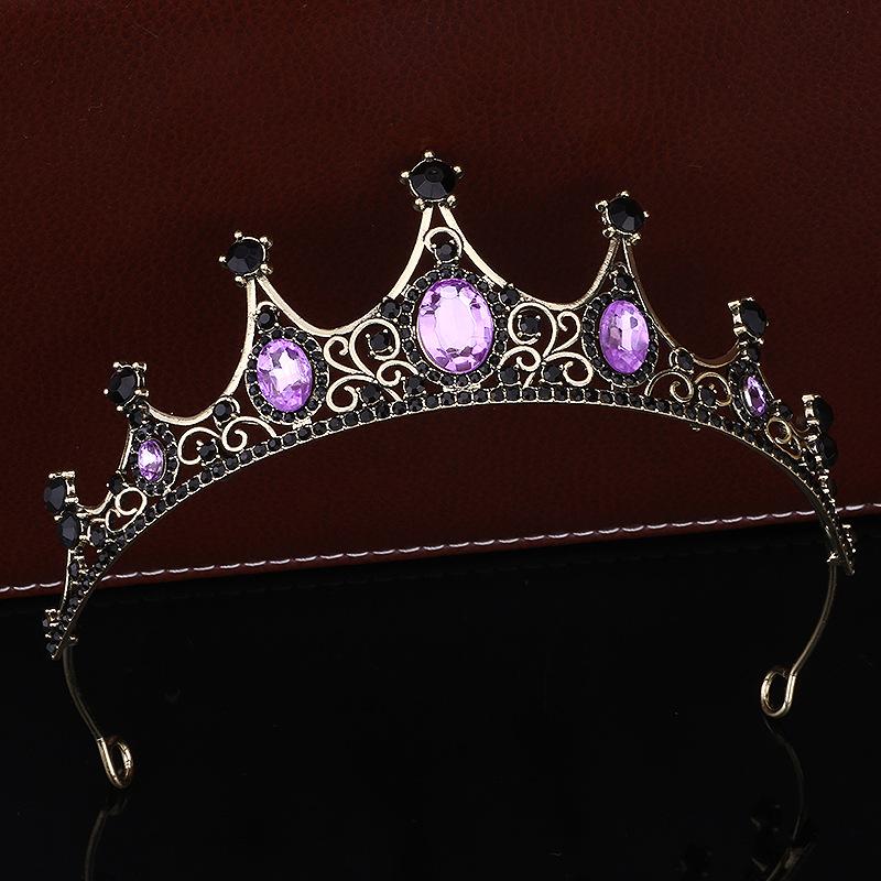 Baroque Bride Wedding Crown Tiara Wedding Dress Accessories Exquisite Alloy Rhinestone Crown Hair Accessories