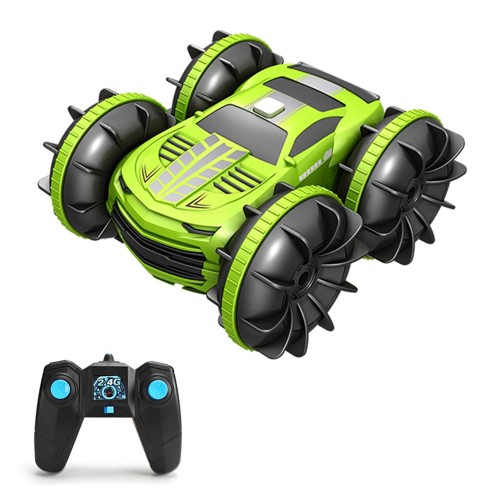 RC Stunt Car Doublesided Car Amphibious RC Car for Kids 2 In 1 RC Boat 2.4GHz 360 Degrees Rotate All