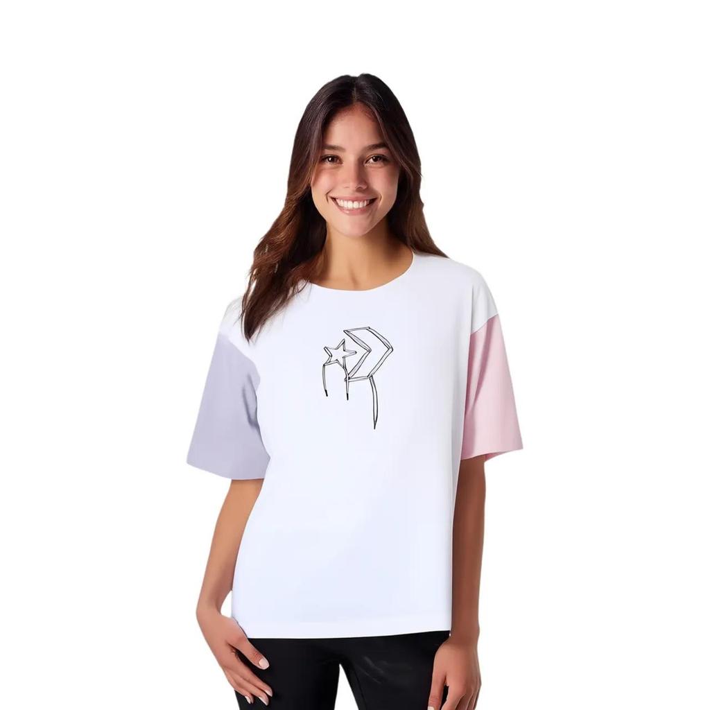 Converse KICKS CREW Drop Shoulder Sleeve T Shirt Women's White (Unisex) T-Shirts 10020854 A01