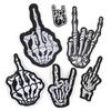 Embroidery Label, Skull Finger Adhesive Patch Sticker, Shoes, Hats, Bags, Clothing Accessories, Embroidery Cloth Sticker