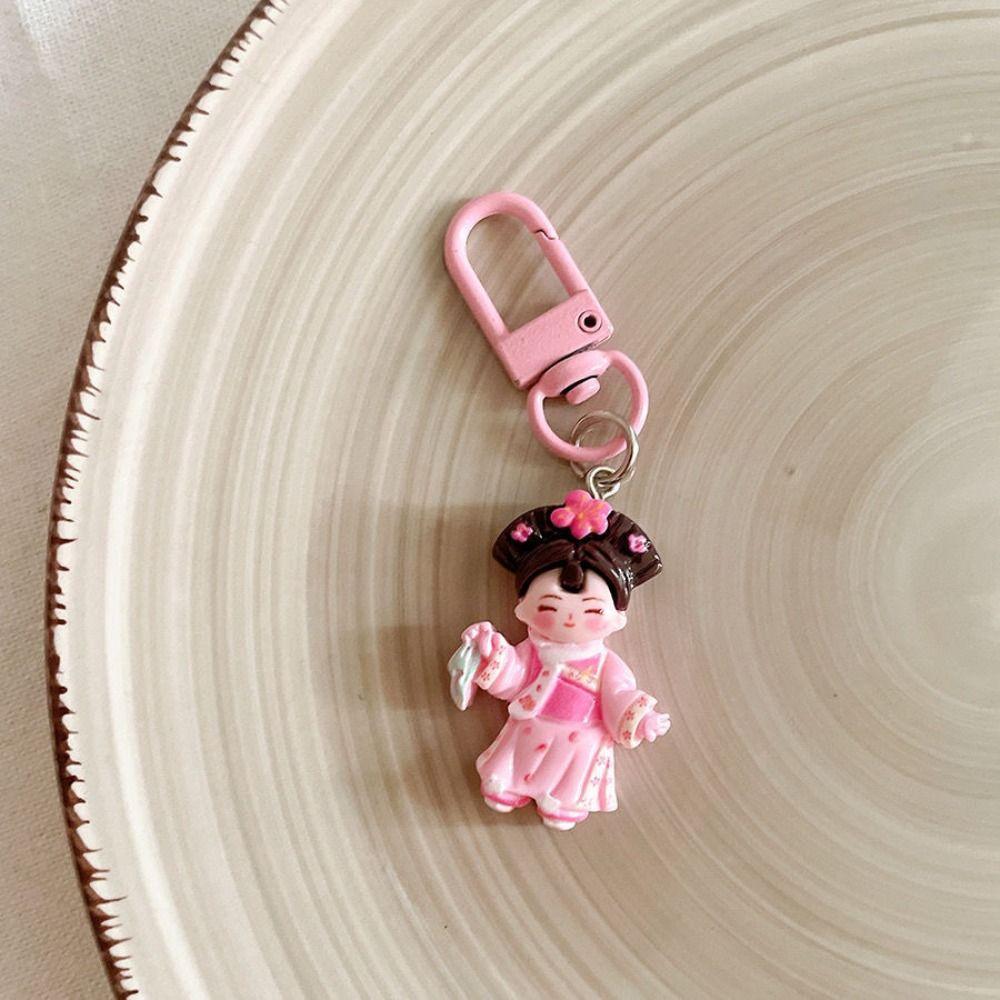 Ancient Style Cartoon Keychain Chinese Style Hanfu Girl Pendant Girls