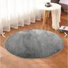 Круглый сплошной цвет антрацитово-серого плюшевого противоскользящего ковра на гелевой основе