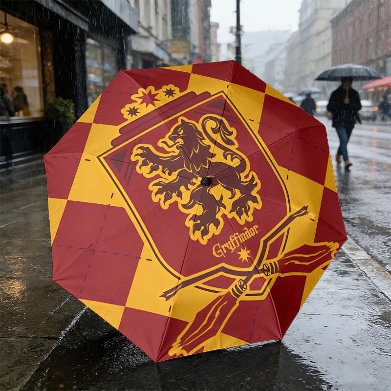 Gryffindor Pride 8 Ribs 3Fold Black Glue Uv Protection Umbrella Sun Protection Rainproof Compact Folding Umbrella For Travel Daily Use C9241930