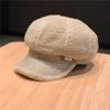 Autumn And Winter Women's Thick Octagonal Hat With Added Velvet Winter Warm Duckbill Cap Casual Sboy Hat