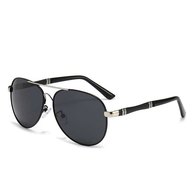Photosensitive Color-Changing Sunglasses Day And Night Men'S Metal Polarized Sunglasses Black Summer Sunshade Glasses