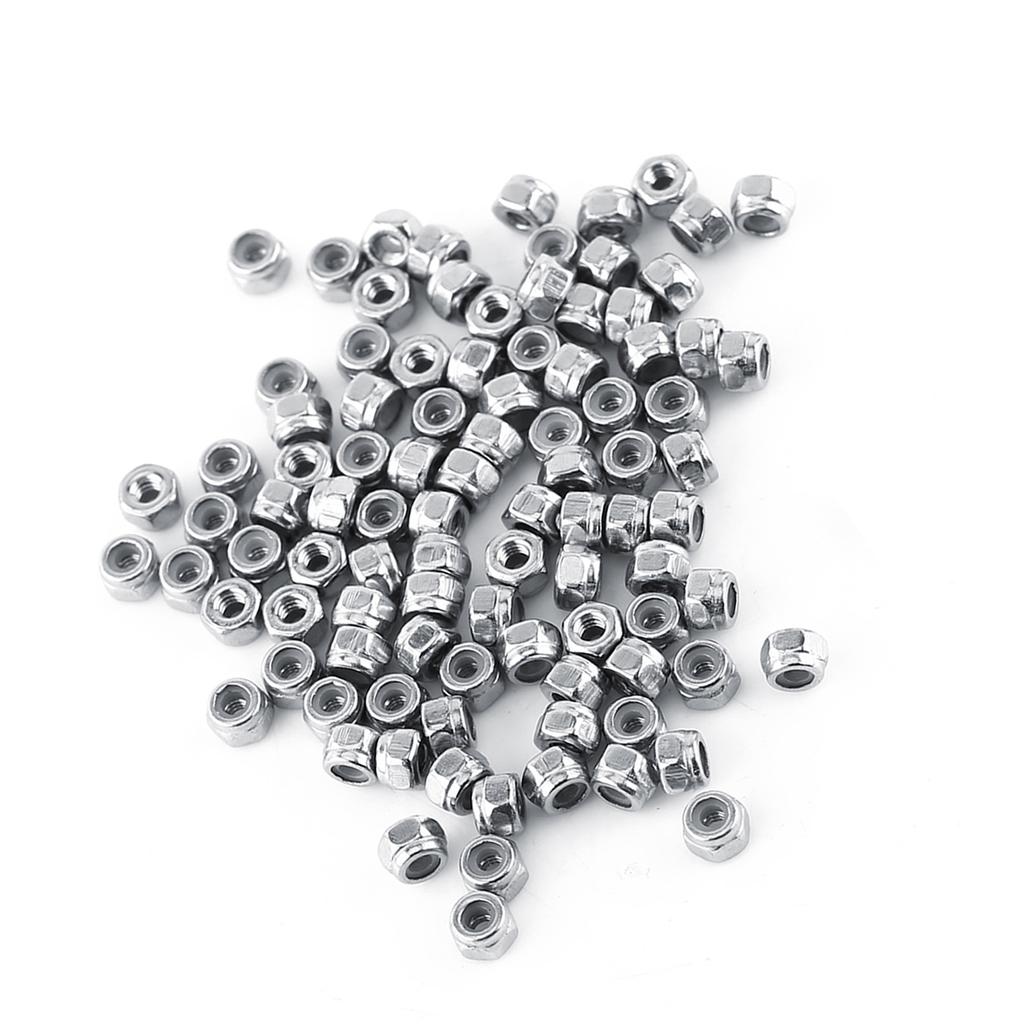 Набор шестигранных стопорных гаек с нейлоновой вставкой из нержавеющей стали SS304 (М2, 100 шт.)