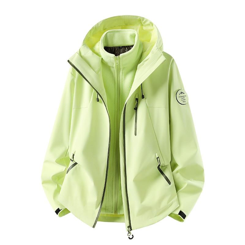 Men Women 3-in-1 Waterproof Windproof Hiking Jacket With Removable Fleece Liner Outdoor Trekking Camping Cycling