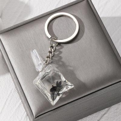 Брелок для ключей в виде сумки с золотыми рыбками, креативная сумка с изображением морских животных, коробка для ключей от машины, ювелирные изделия