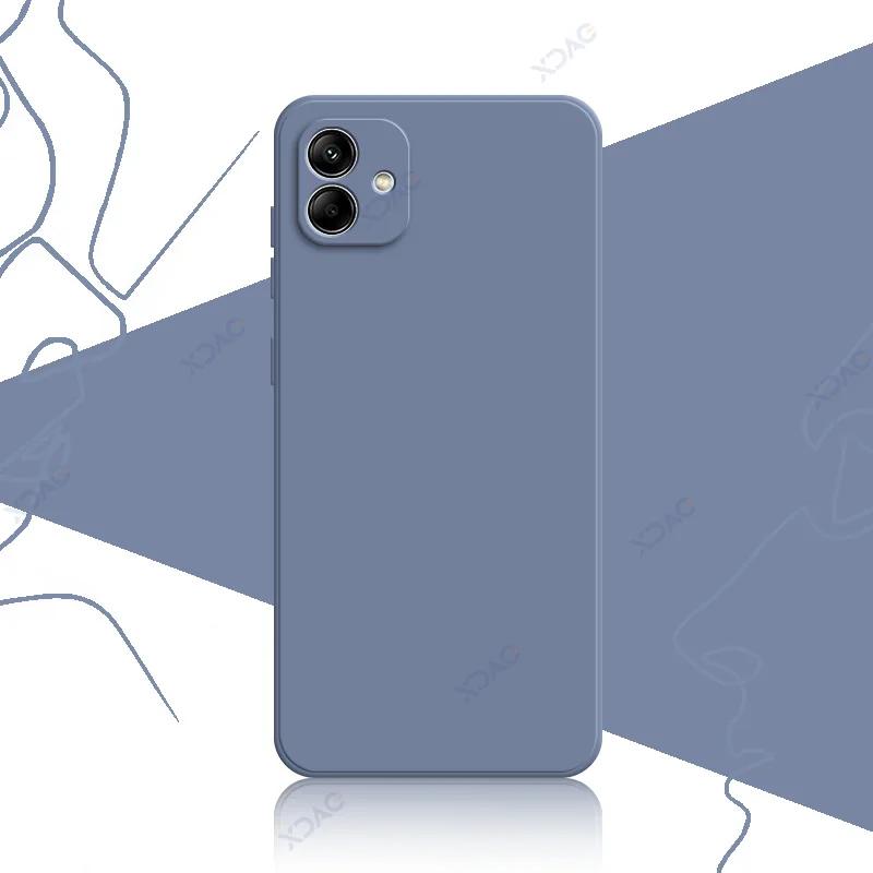 Официальный квадратный жидкий силиконовый чехол для Samsung Galaxy A04 SamsungA04 роскошный мягкий защитный чехол для задней панели телефона