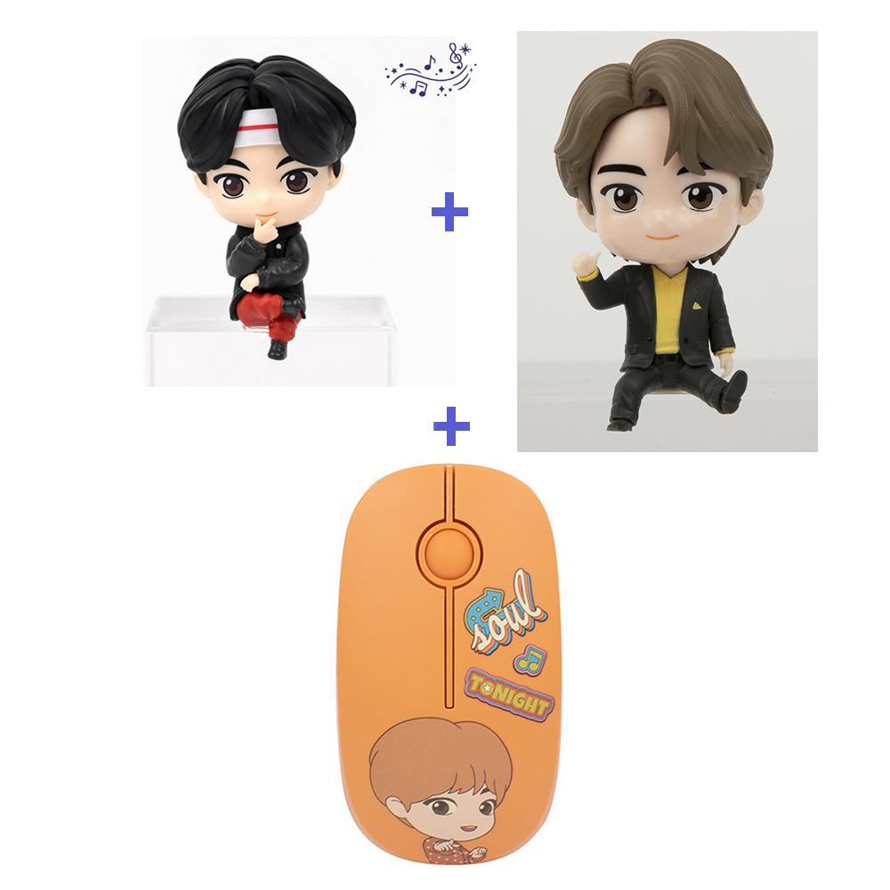 BTS (Бантан мальчики) 2 Рисунок монитора(Волшебная дверь+Масло) + НАБОР беспроводной мыши, TinyTan, официальный, оригинальный, подлинный, KPOP, идол