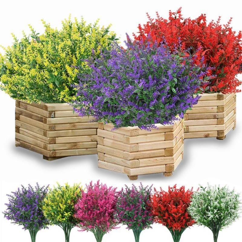 10PCS Artificial Lavender Flower, Outdoor Lavender Flower Plastic Plant, Artificial Flower Artificial Plant, Home Porch Home Decoration