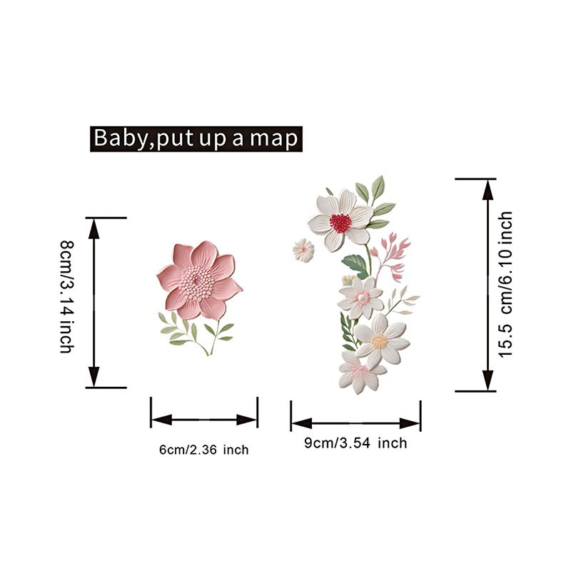 5Pcs Switch Wall Sticker Beautiful PVC DIY Wall Decals Removable Flowers Waterproof Self-Adhesive for Bedroom Bathroom