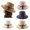 Womens Ladies Fedora Crushable Straw Panama Style Sun Hat Summer Sunscreen Hat