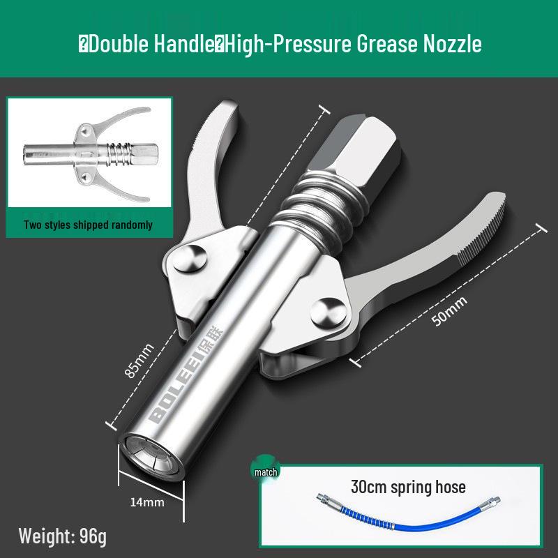 High-Pressure Self-Locking Grease Gun Nozzle - Electric, Pneumatic, Manual Compatible